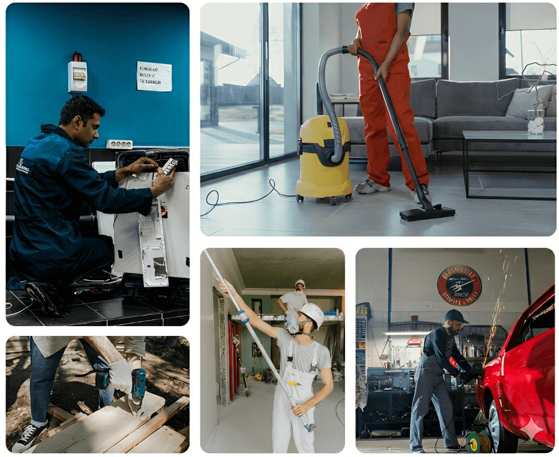 Tasker helping customer